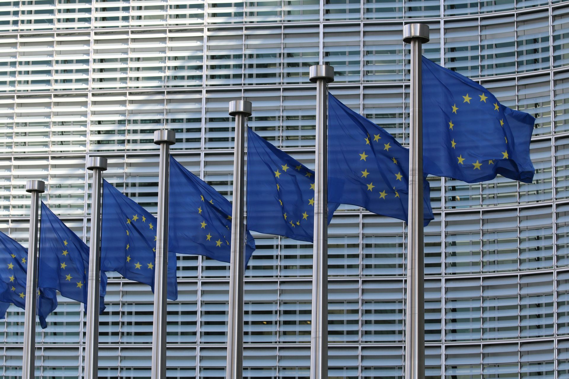 Eu flags european commission building